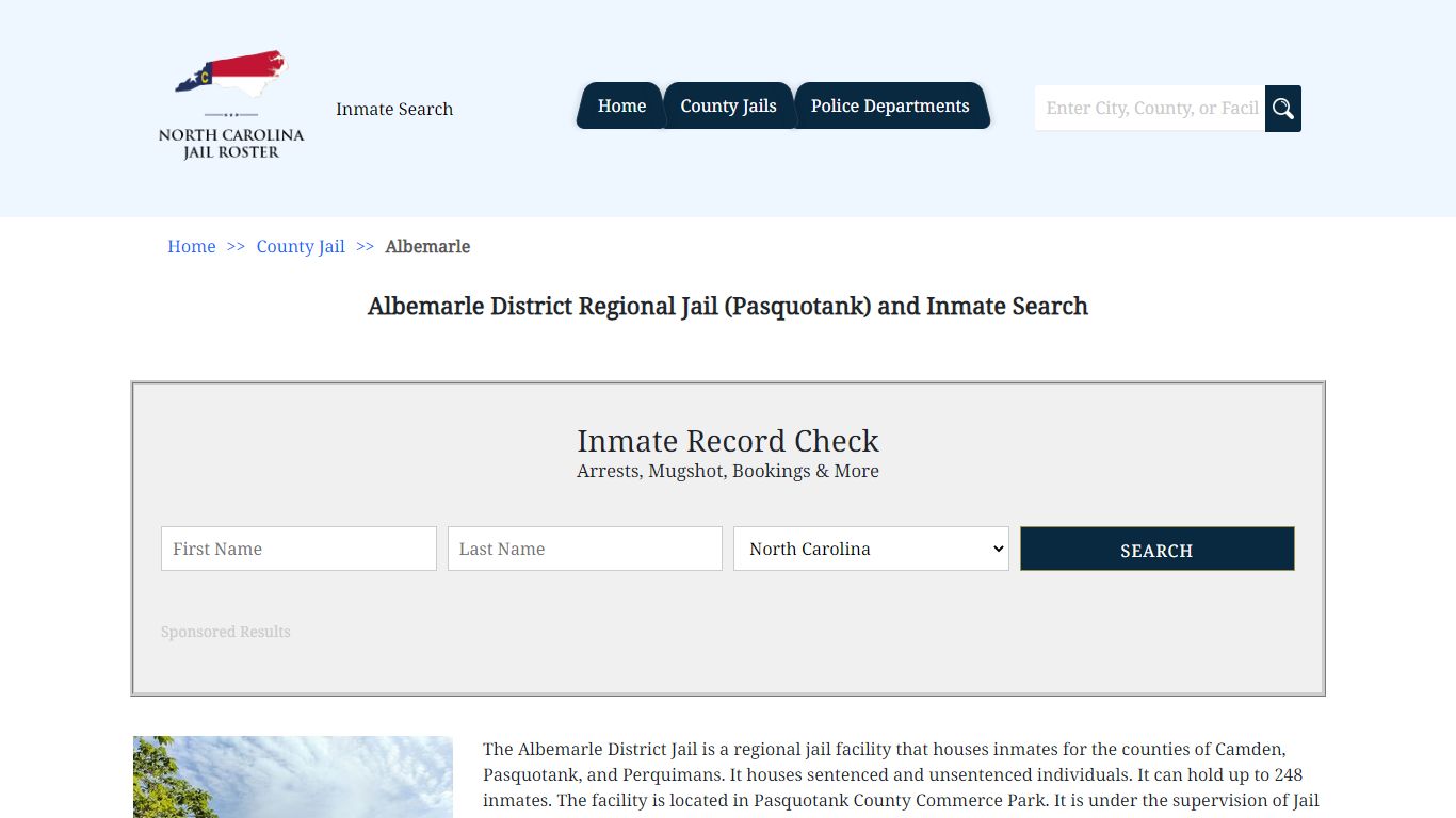 Albemarle District Regional Jail (Pasquotank) and Inmate Search